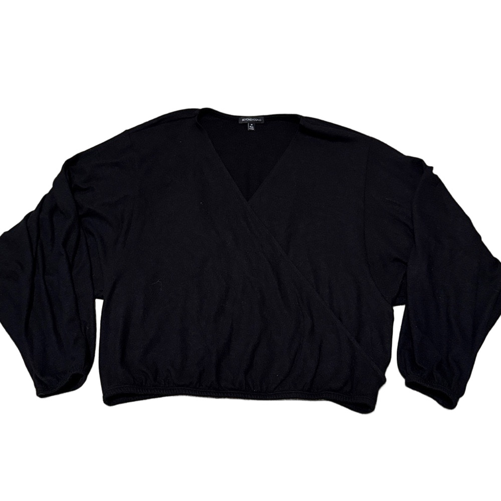 Beyond Yoga black crossover sweater sz M